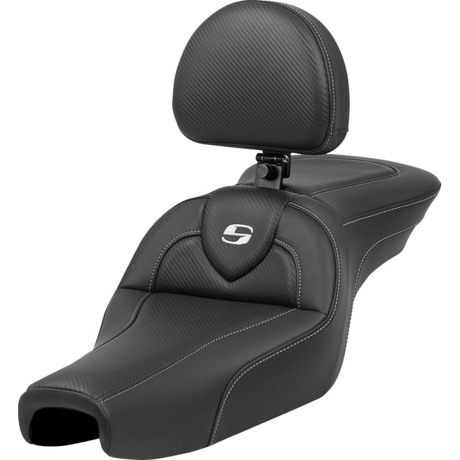 Saddlemen Roadsofa™ Seat - with Backrest - Carbon Fiber - XL '04-'22 Saddlemen Roadsofa™ Seat - with Backrest - Carbon Fiber - XL '04-'22