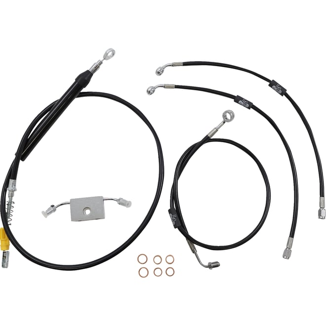 La choppers Handlebar Cable/Brake Line Kit - Quick Connect - 15" - 17" Ape Hanger Handlebars - Black Vinyl La choppers Handlebar Cable/Brake Line Kit - Quick Connect - 15" - 17" Ape Hanger Handlebars - Black Vinyl