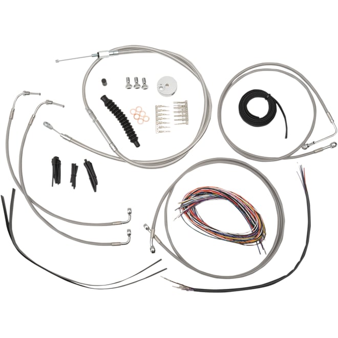 La choppers Handlebar Cable/Brake Line Kit - Complete - 15" - 17" Handlebars - Stainless La choppers Handlebar Cable/Brake Line Kit - Complete - 15" - 17" Handlebars - Stainless