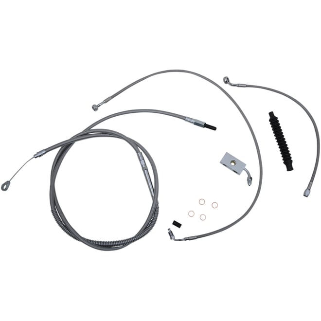 La choppers Handlebar Cable/Brake Line Kit - 15" - 17" Ape Hanger Handlebars - Stainless Steel La choppers Handlebar Cable/Brake Line Kit - 15" - 17" Ape Hanger Handlebars - Stainless Steel