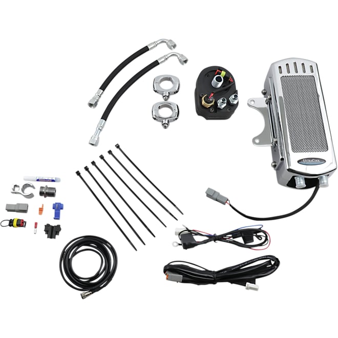 Ultracool Oil Cooler Kit - Side Mount - Chrome - Softail