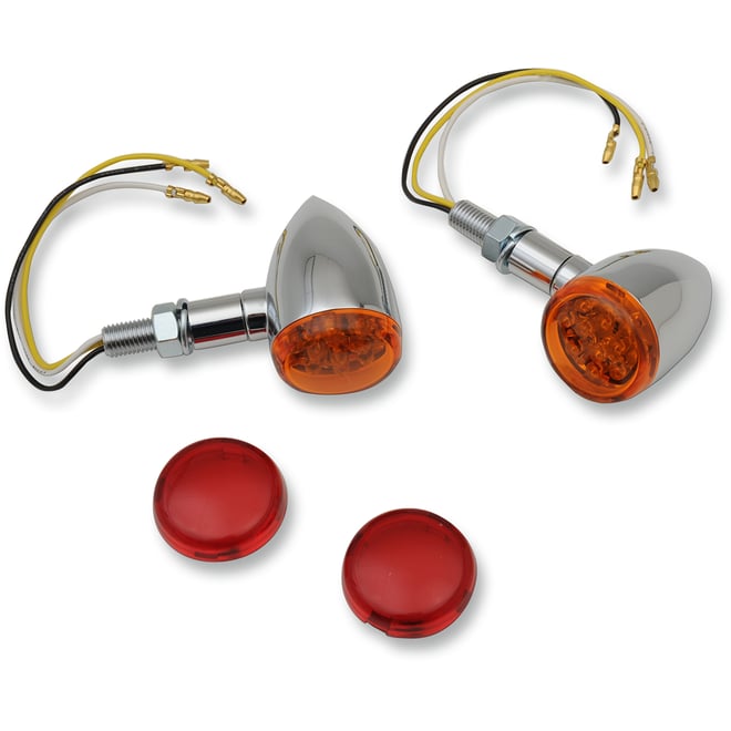 Drag specialties LED Marker Lights - Chrome/Amber or Red