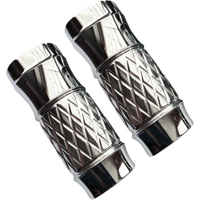Eddie trotta designs Fork Slider Covers - Platinum-Cut Chrome - Extended +2"
