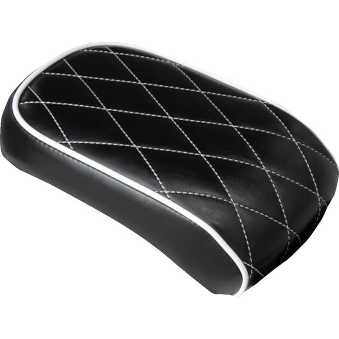 Le pera Bare Bones Pillion Pad - Diamond - Black w/ White Stitch - Softail '08-'17