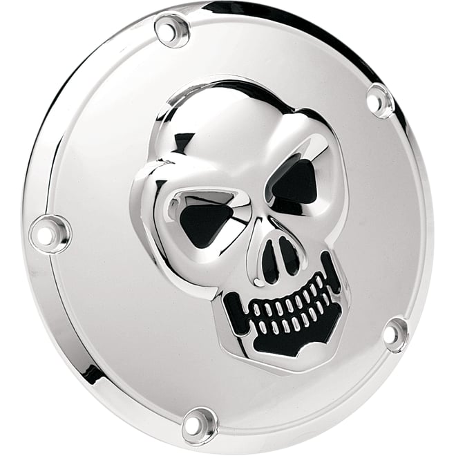 Drag specialties Skull Derby Cover - Chrome - 5 Hole