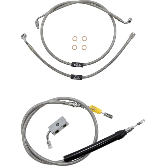 La choppers Handlebar Cable/Brake Line Kit - 18" - 20" Ape Hanger Handlebars - Stainless Steel La choppers Handlebar Cable/Brake Line Kit - 18" - 20" Ape Hanger Handlebars - Stainless Steel