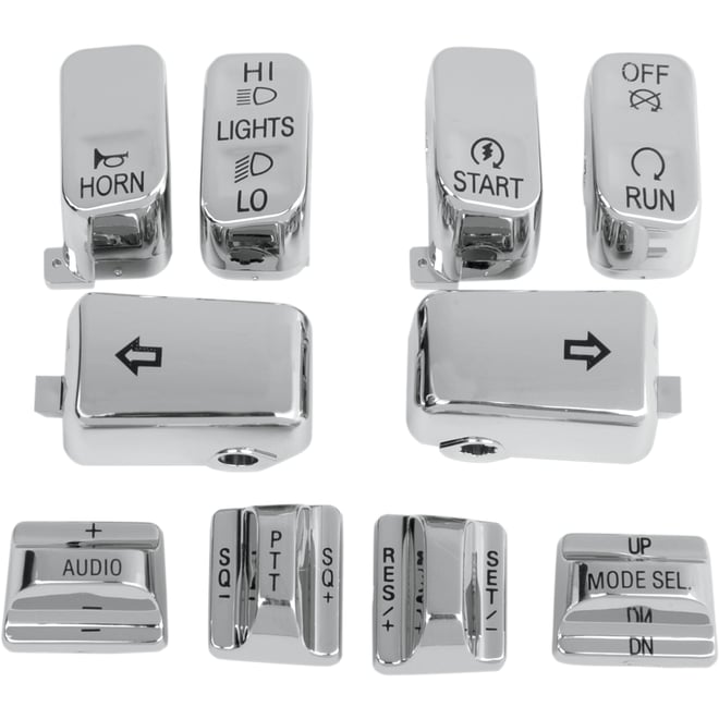 Drag specialties Switch Caps - Audio/Cruise - Chrome