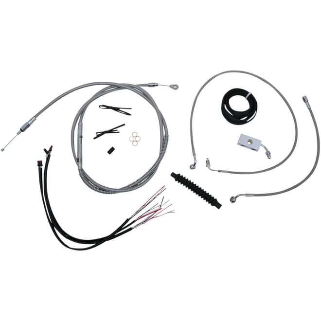 La choppers Handlebar Cable/Brake Line Kit - Complete - 18" - 20" Handlebars - Stainless La choppers Handlebar Cable/Brake Line Kit - Complete - 18" - 20" Handlebars - Stainless