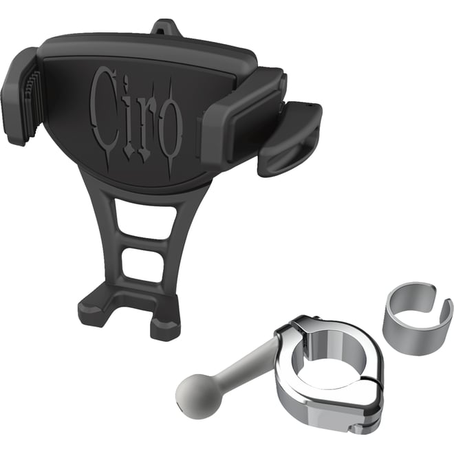Ciro Phone Holder - Constrictor - Black - Chrome 7/8" | 1" Handlebar Mount Ciro Phone Holder - Constrictor - Black - Chrome 7/8" | 1" Handlebar Mount
