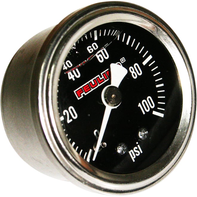 Feuling oil pump corp. Oil Pressure Gauge - 1.5" Dial - Back Port - Black Face