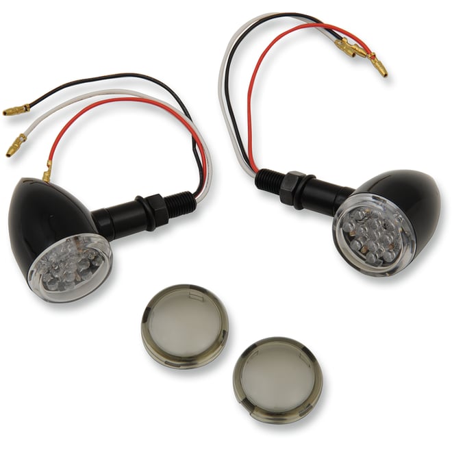 Drag specialties LED Marker Lights - Black/Red - Smoke Lens
