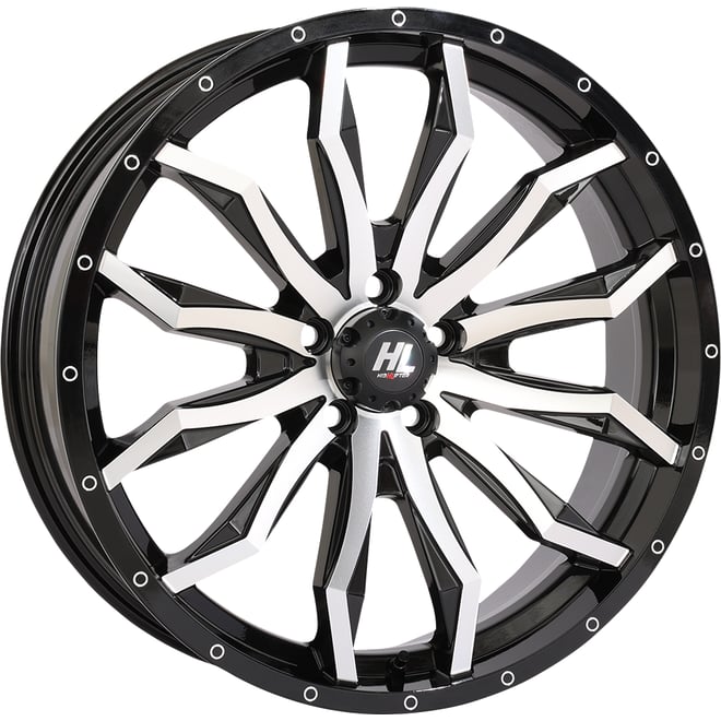 High lifter Wheel - HL21 - Front/Rear - Gloss Black w/Machined - 20x7 - 5/4.5 - 4+3 (+10 mm)