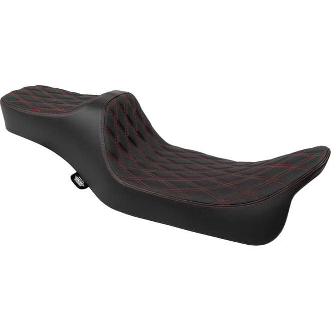 Drag specialties Predator III Seat - Extended Reach - Double Diamnd - Red Stitching - FLH/FLT '08-'24 Drag specialties Predator III Seat - Extended Reach - Double Diamnd - Red Stitching - FLH/FLT '08-'24