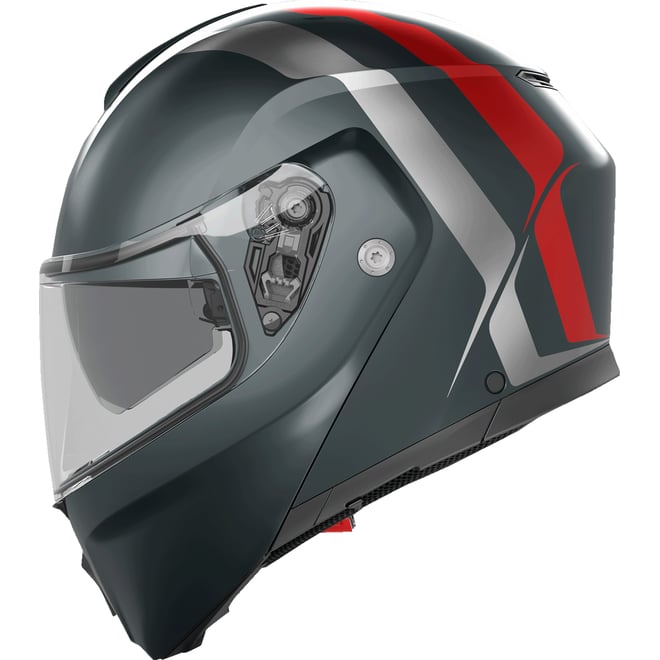 AGV Streetmodular Helmet Resia Matte Gray/Silver/Red AGV Streetmodular Helmet Resia Matte Gray/Silver/Red