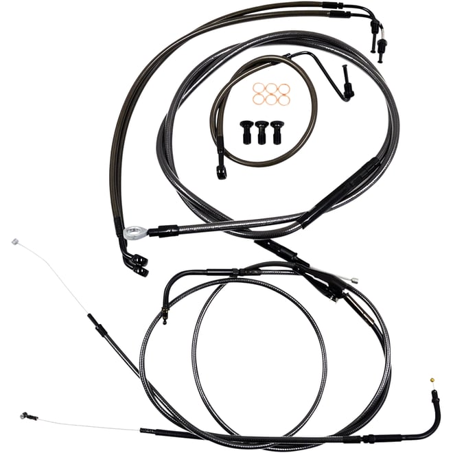 La choppers Handlebar Cable/Brake Line Kit - 12" - 14" Ape Hanger Handlebars - Midnight