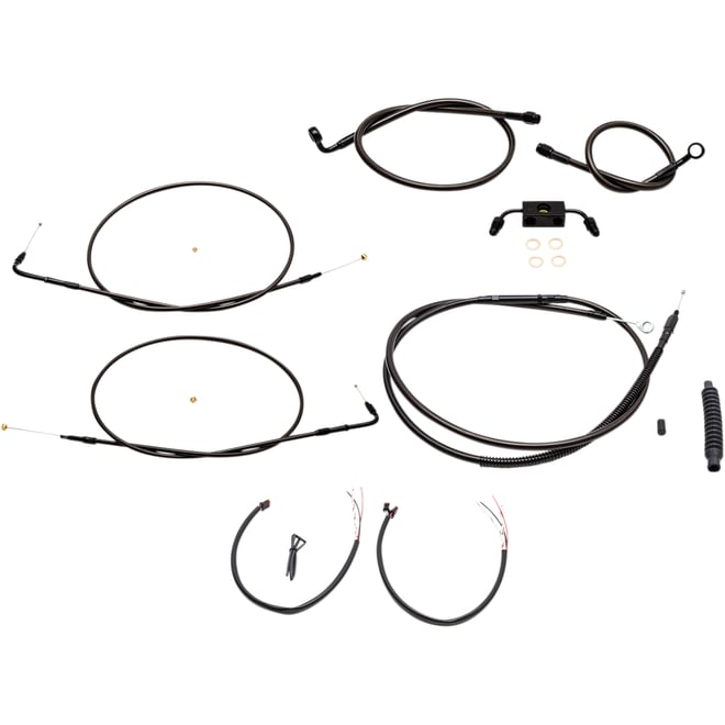 La choppers Handlebar Cable/Brake Line Kit - Complete - 12" - 14" Handlebars - Midnight La choppers Handlebar Cable/Brake Line Kit - Complete - 12" - 14" Handlebars - Midnight