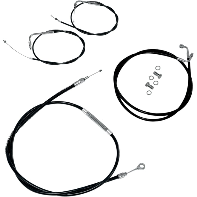 La choppers Handlebar Cable/Brake Line Kit - 12" - 14" Ape Hanger Handlebars - Black Vinyl La choppers Handlebar Cable/Brake Line Kit - 12" - 14" Ape Hanger Handlebars - Black Vinyl