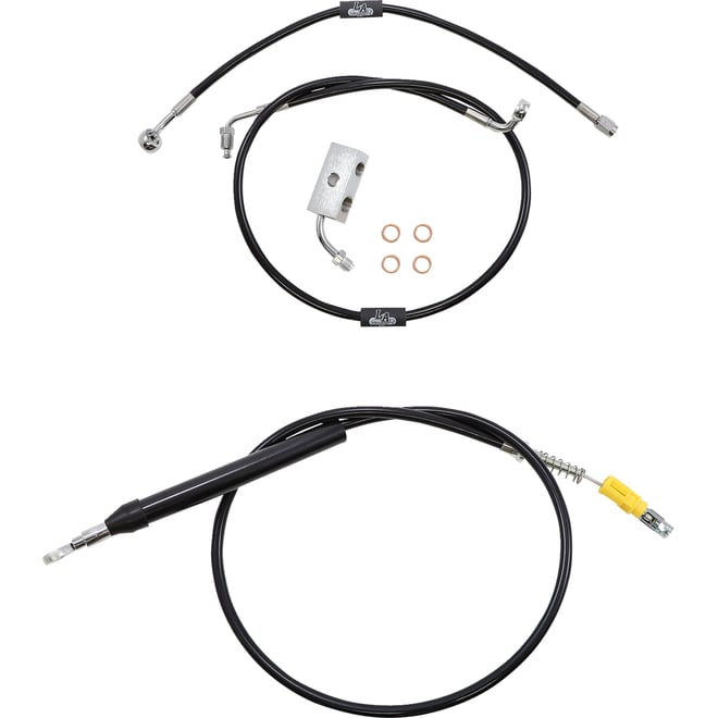 La choppers Handlebar Cable/Brake Line Kit - 15" - 17" Ape Hanger Handlebars - Black Vinyl La choppers Handlebar Cable/Brake Line Kit - 15" - 17" Ape Hanger Handlebars - Black Vinyl