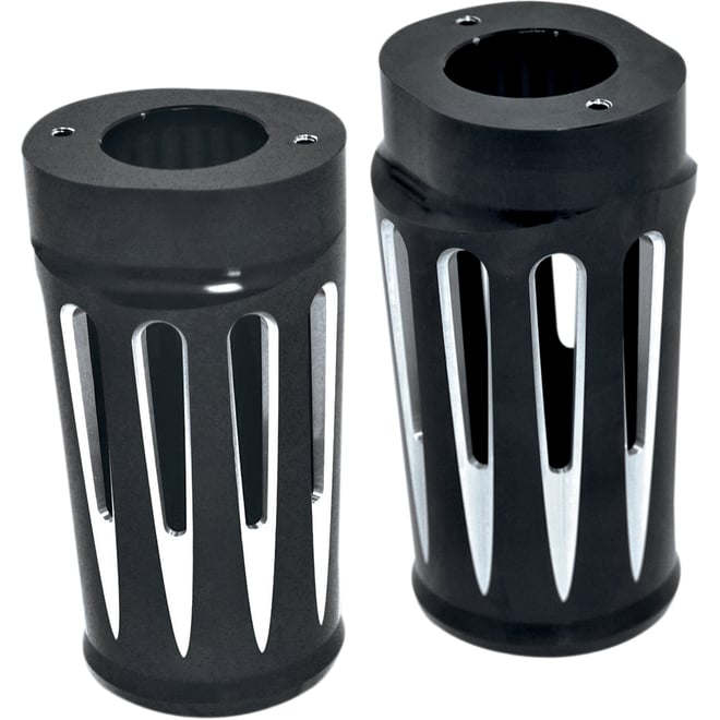 Arlen ness Fork Boot Covers - Black Anodized - Deep Cut - FLHTD