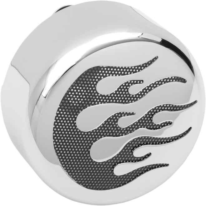Drag specialties Horn Cover - Chrome - Black Flame