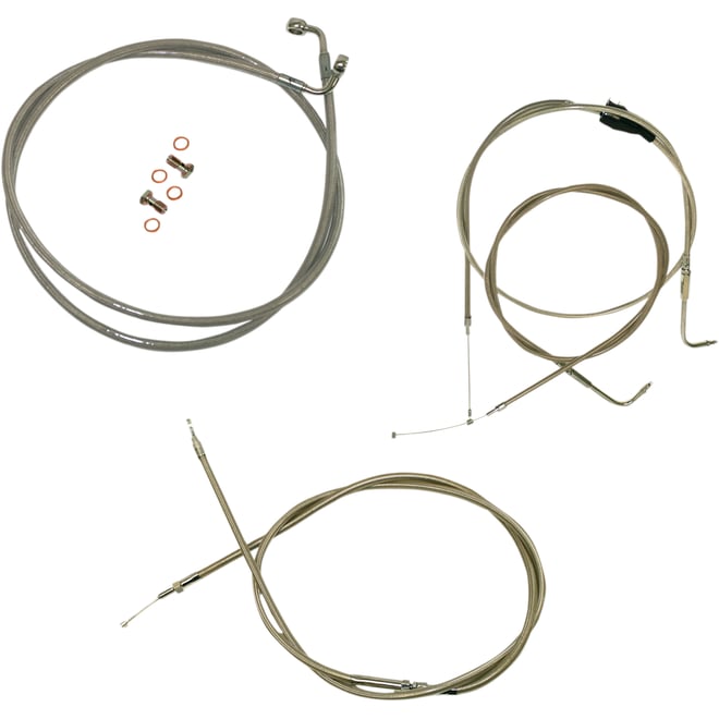 La choppers Handlebar Cable/Brake Line Kit - 12" - 14" Ape Hanger Handlebars - Stainless Steel La choppers Handlebar Cable/Brake Line Kit - 12" - 14" Ape Hanger Handlebars - Stainless Steel