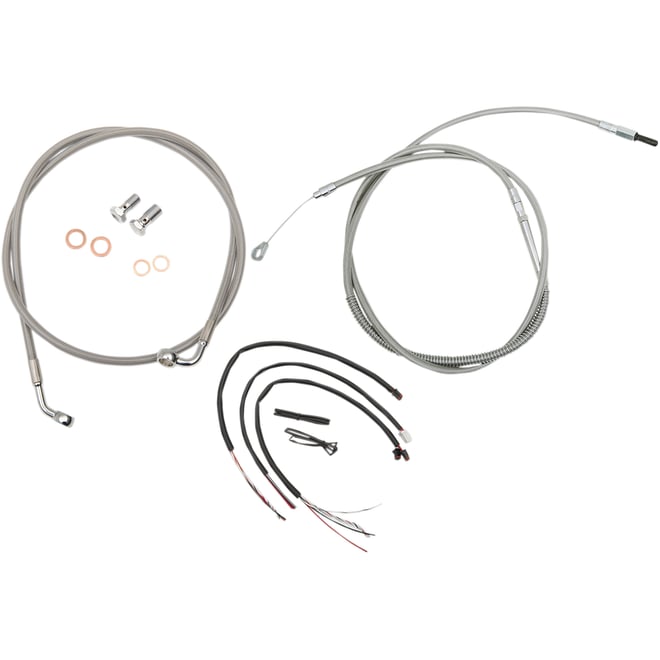 La choppers Handlebar Cable/Brake Line Kit - Complete - 12" - 14" Handlebars - Stainless La choppers Handlebar Cable/Brake Line Kit - Complete - 12" - 14" Handlebars - Stainless