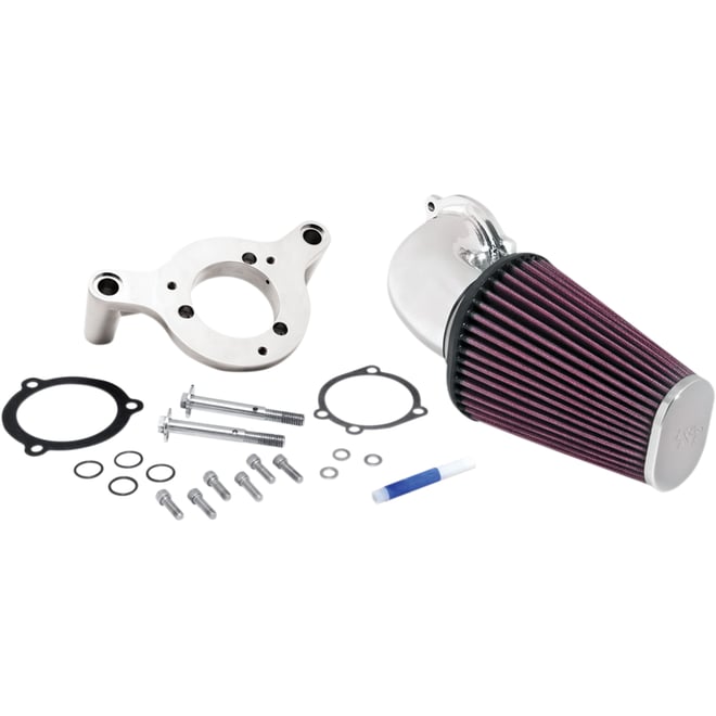 K & n Aircharger® Intake System with Mandrel-Bent Aluminum Intake Tube Kit - Bright Chrome