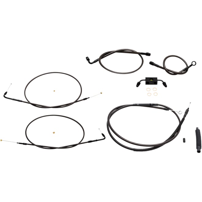 La choppers Handlebar Cable/Brake Line Kit - 12" - 14" Ape Hanger Handlebars - Midnight