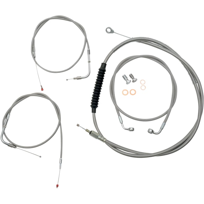 La choppers Handlebar Cable/Brake Line Kit - 18" - 20" Ape Hanger Handlebars - Stainless Steel La choppers Handlebar Cable/Brake Line Kit - 18" - 20" Ape Hanger Handlebars - Stainless Steel