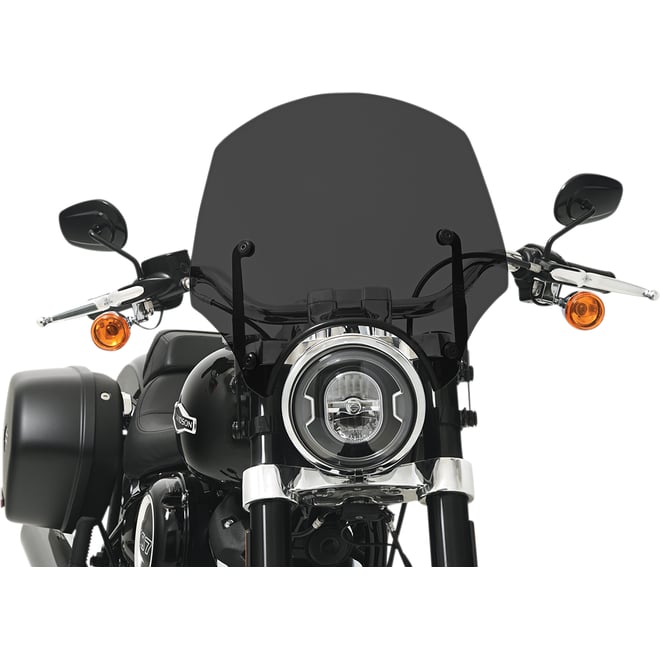 Memphis shades El Paso Windshield - 15" - 9" Headlight Cutout - Dark Black Smoke
