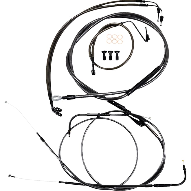 La choppers Handlebar Cable/Brake Line Kit - Quick Connect - Mini Ape Hangers - Midnight