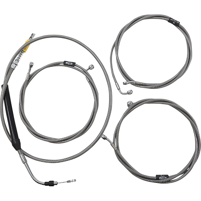La choppers Handlebar Cable/Brake Line Kit - 15" - 17" Ape Hanger Handlebars - Stainless Steel La choppers Handlebar Cable/Brake Line Kit - 15" - 17" Ape Hanger Handlebars - Stainless Steel