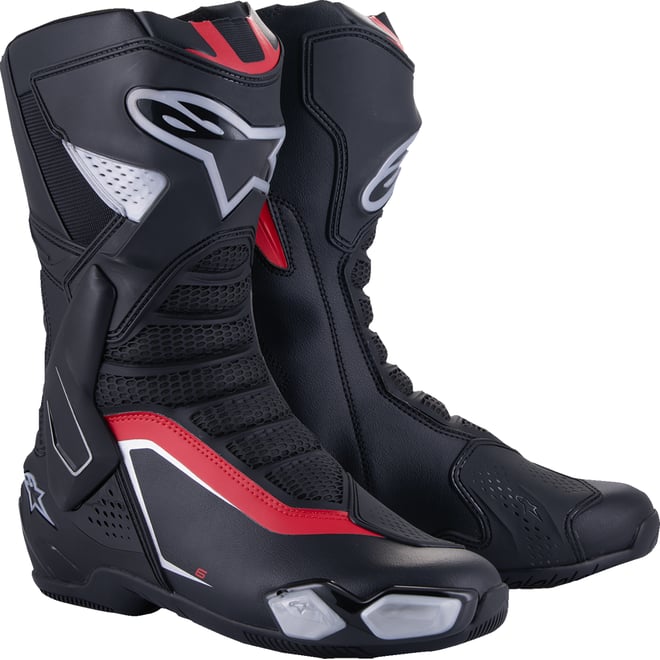 Alpinestars SMX 6 V3 Boots Black/Silver/Red 
