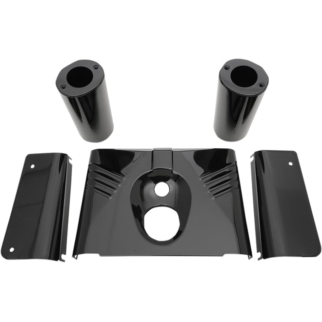 Drag specialties 5-Piece Fork Tins - Gloss Black - Ribbed - '86-'17 FLST