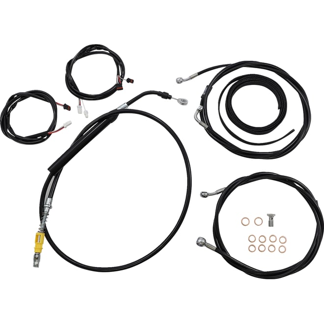 La choppers Cable Kit - 12" - 14" Handlebars - ABS - Black La choppers Cable Kit - 12" - 14" Handlebars - ABS - Black