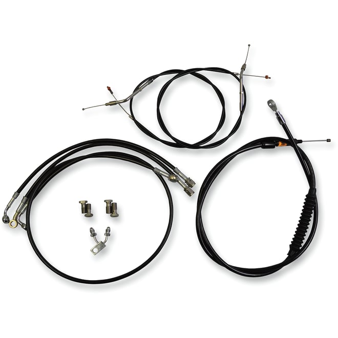 La choppers Handlebar Cable/Brake Line Kit - 12" - 14" Ape Hanger Handlebars - Black Vinyl La choppers Handlebar Cable/Brake Line Kit - 12" - 14" Ape Hanger Handlebars - Black Vinyl