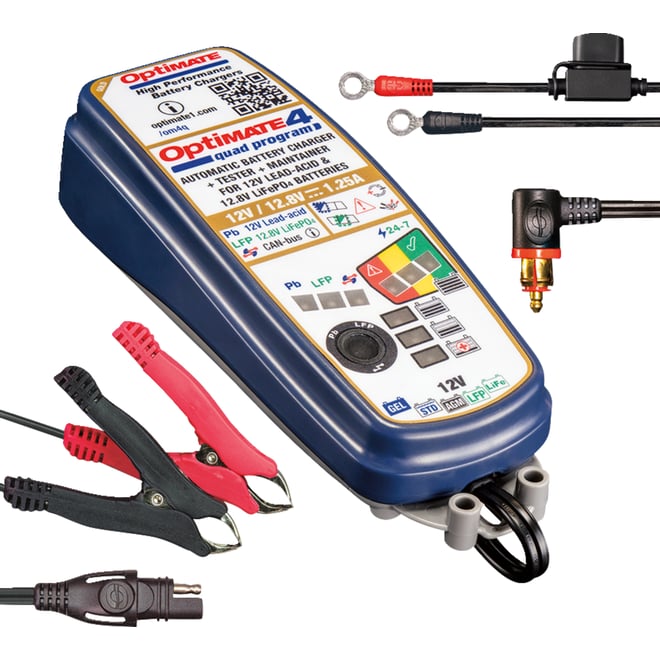 Tecmate Battery Charger/Maintainer - OptiMate™ 4 - Quad Program - Premium