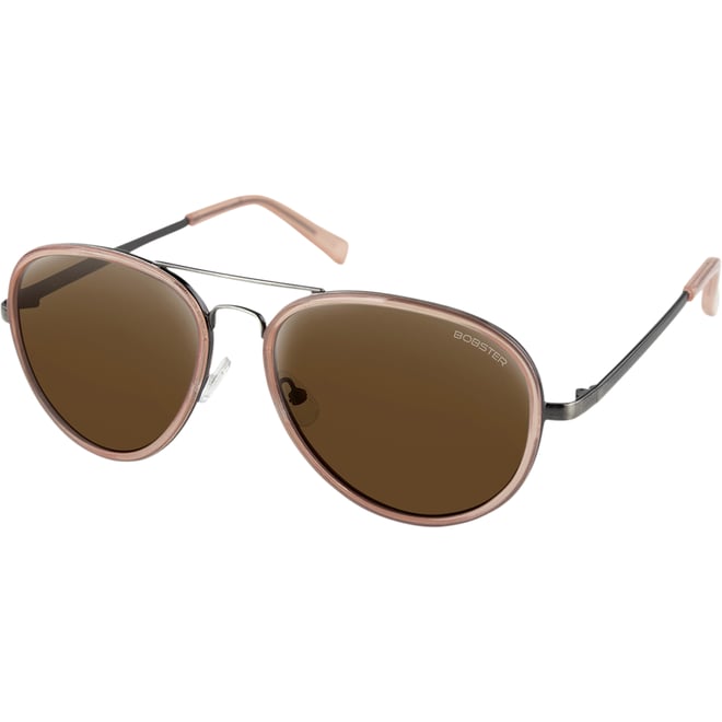 Bobster Goose Sunglasses - Gloss Clear Blush Gunmetal - Brown HD Silver Mirror Bobster Goose Sunglasses - Gloss Clear Blush Gunmetal - Brown HD Silver Mirror