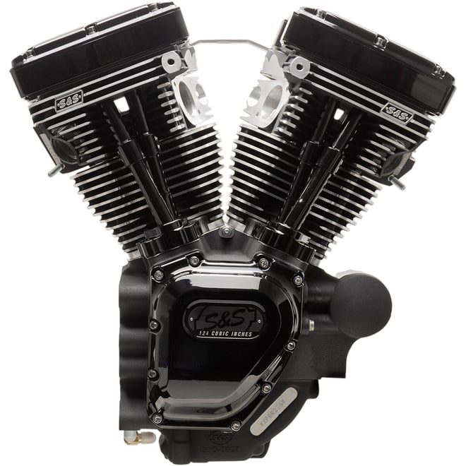S&s cycle T124 Long Block Engine - Black - Touring