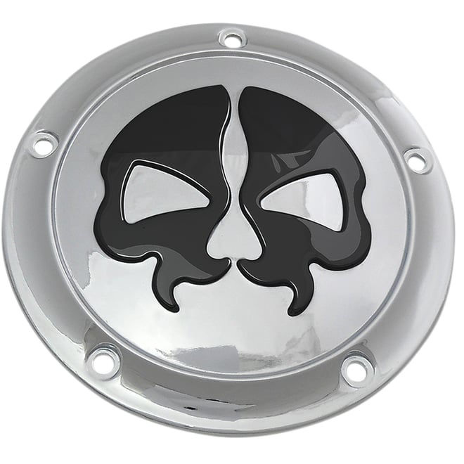 Drag specialties Split Skull Derby Cover - Chrome - 5-Hole