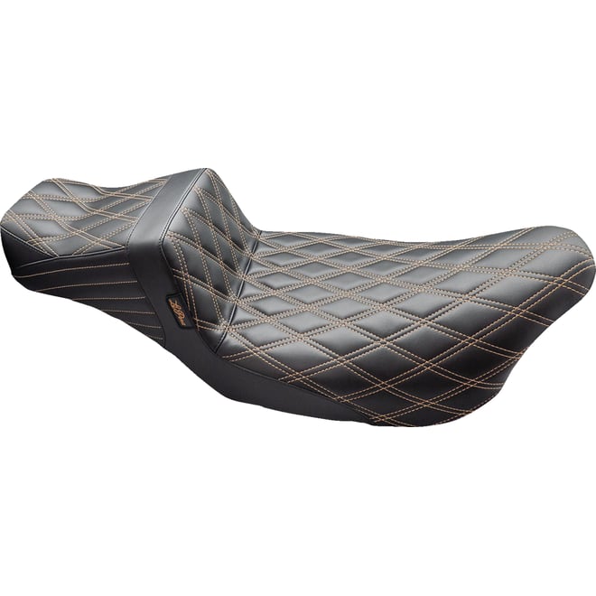 Le pera Tailwhip Daddy Long Legs Seat - Double Diamond w/ Chestnut Thread - FLH/FLT '08-'24 Le pera Tailwhip Daddy Long Legs Seat - Double Diamond w/ Chestnut Thread - FLH/FLT '08-'24