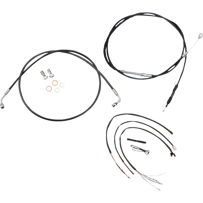 La choppers Handlebar Cable/Brake Line Kit - Quick Connect - Complete - 12" - 14" Handlebars - Black La choppers Handlebar Cable/Brake Line Kit - Quick Connect - Complete - 12" - 14" Handlebars - Black