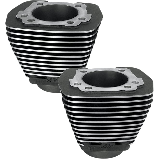 S&s cycle Cylinder - Evolution Big Twin - Wrinkle Black - Highlighted Fins