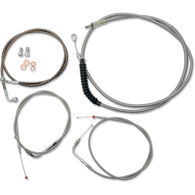 La choppers Handlebar Cable/Brake Line Kit - 12" - 14" Ape Hanger Handlebars - Stainless Steel La choppers Handlebar Cable/Brake Line Kit - 12" - 14" Ape Hanger Handlebars - Stainless Steel