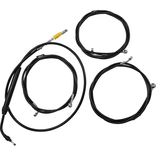La choppers Handlebar Cable/Brake Line Kit - 15" - 17" Ape Hanger Handlebars - Black Vinyl La choppers Handlebar Cable/Brake Line Kit - 15" - 17" Ape Hanger Handlebars - Black Vinyl