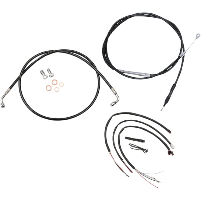 La choppers Handlebar Cable/Brake Line Kit - Complete - 15" - 17" Handlebars - Black Vinyl La choppers Handlebar Cable/Brake Line Kit - Complete - 15" - 17" Handlebars - Black Vinyl