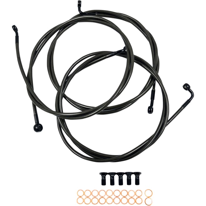 La choppers Brake Lines - 15" - 17" Ape Hanger Handlebars - Midnight