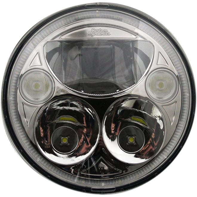 Custom dynamics LED Headlight - 7" - Chrome - Each Custom dynamics LED Headlight - 7" - Chrome - Each