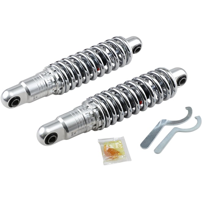 Drag specialties shocks Premium Ride-Height Adjustable Shocks - Chrome - Heavy Duty - 12"