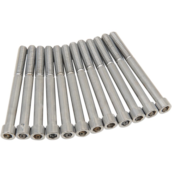 Drag specialties Bolt Kit - Crankcase - Chrome - Smooth - M8